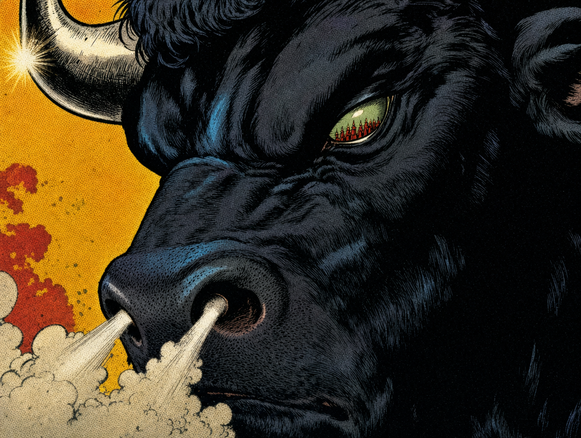 the bull sees red
